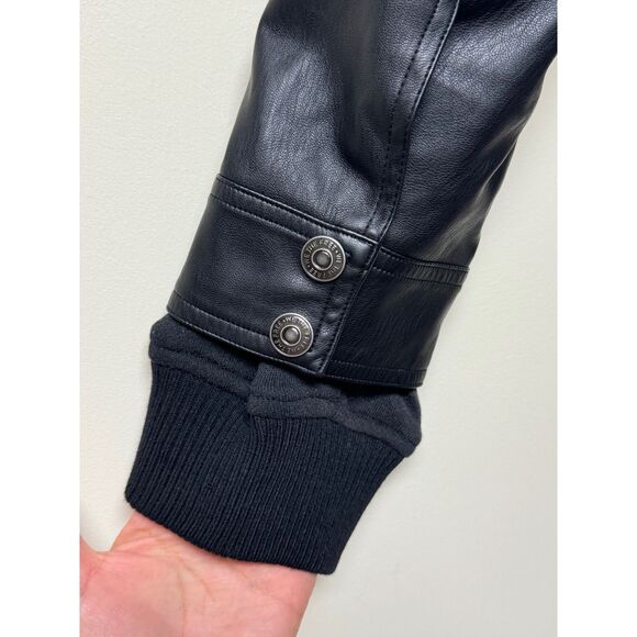 FREE PEOPLE We The Free Hooded Vegan Leather Motocycle Jacket, Sz XS - Picture 9 of 14